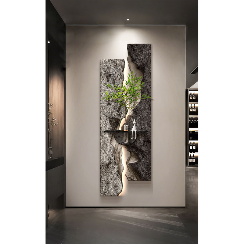 Trinx Luxury 3d Sandstone Led Wall Art - Hydroponic Entryway Decor